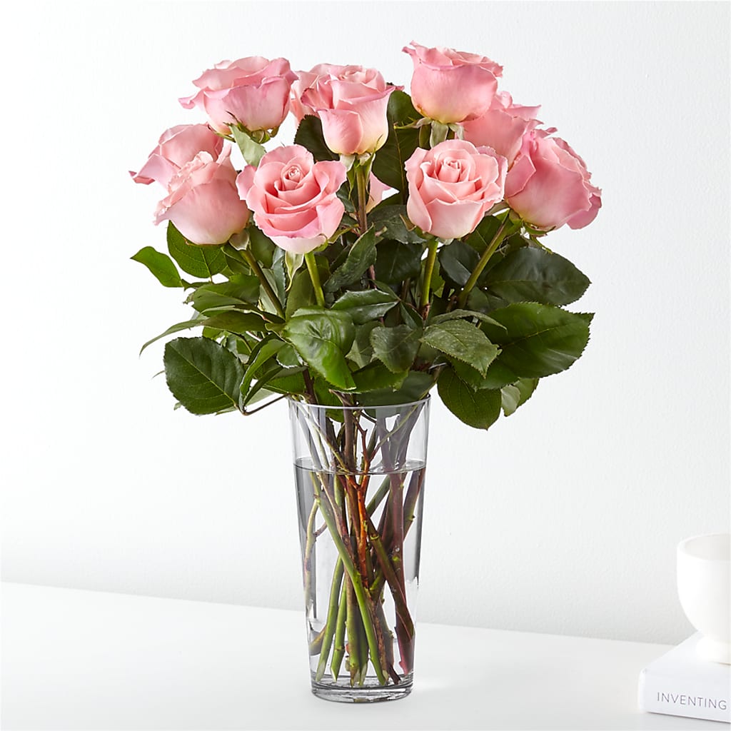 Long Stem Pink Rose Bouquet – Naugatuck Florist, Naugatuck CT