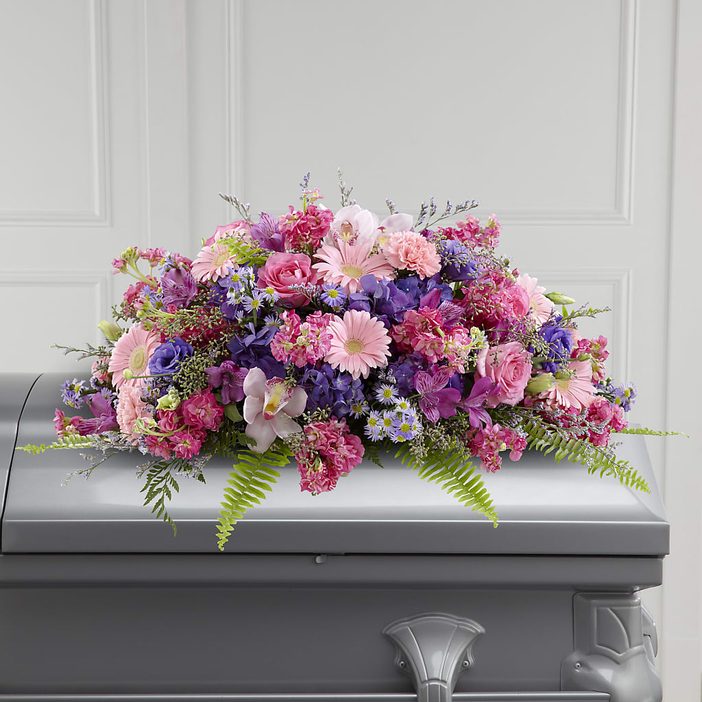Glorious Garden Casket Spray – Naugatuck Florist, Naugatuck CT