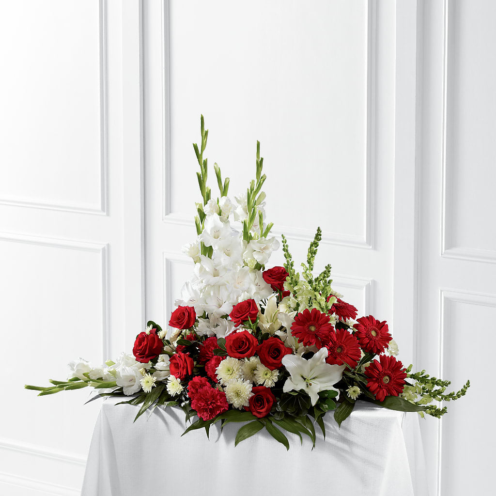 Crimson & White Arrangement – Naugatuck Florist, Naugatuck CT