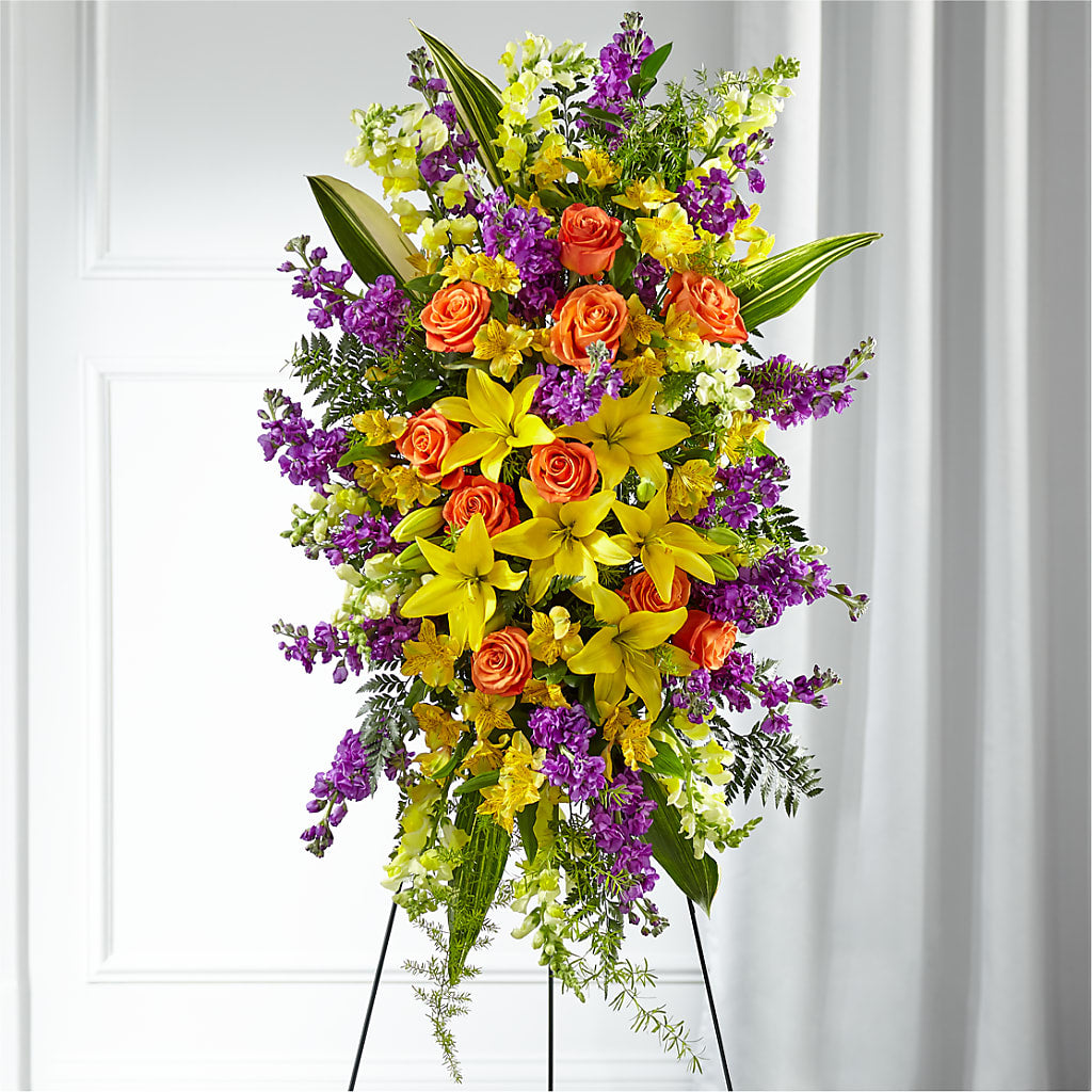 Thoughtful Prayers Standing Spray – Naugatuck Florist, Naugatuck CT