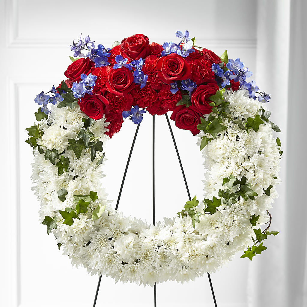 Patriotic Passion Wreath – Naugatuck Florist, Naugatuck CT