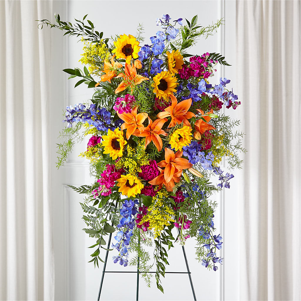 Sunlit Memories Standing Spray (Standard) – Naugatuck Florist, Naugatuck CT