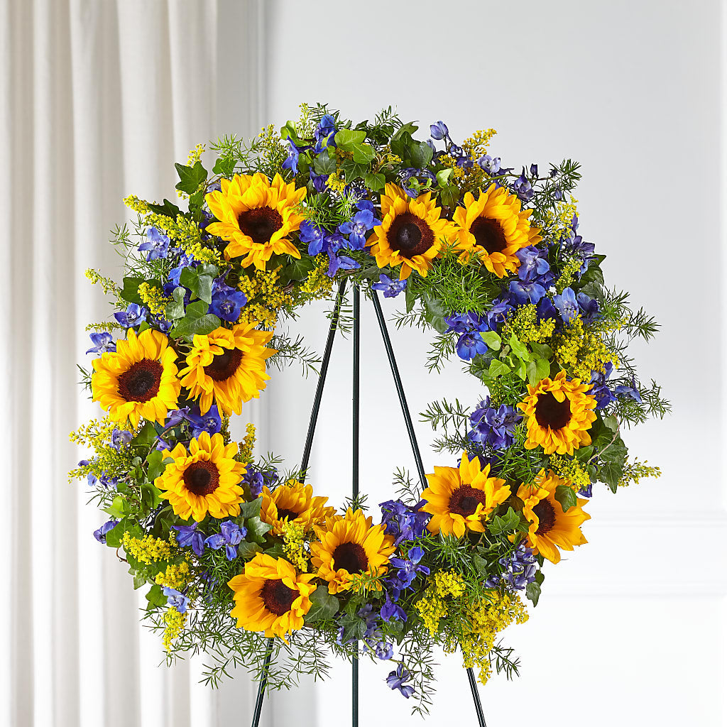 Bright Rays Wreath – Naugatuck Florist, Naugatuck CT