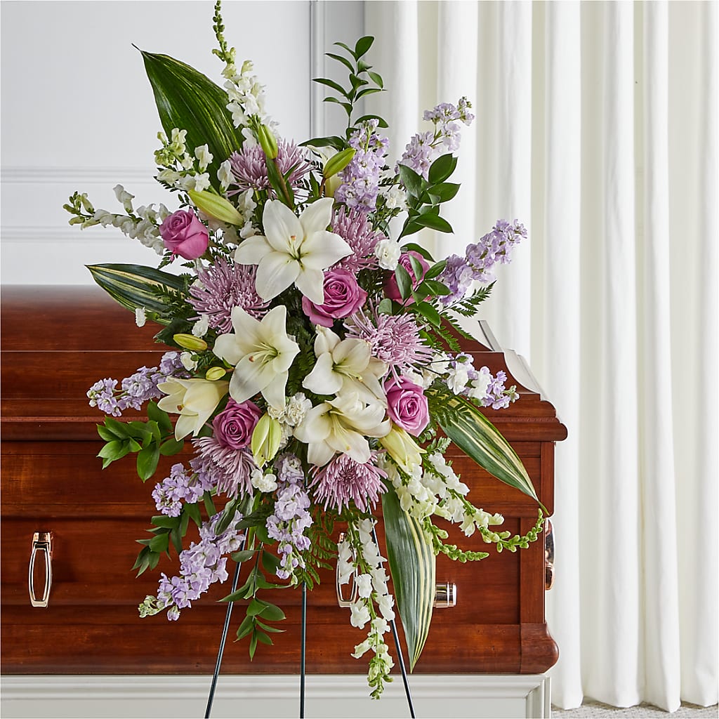 Grateful Hearts Standing Spray – Naugatuck Florist, Naugatuck CT