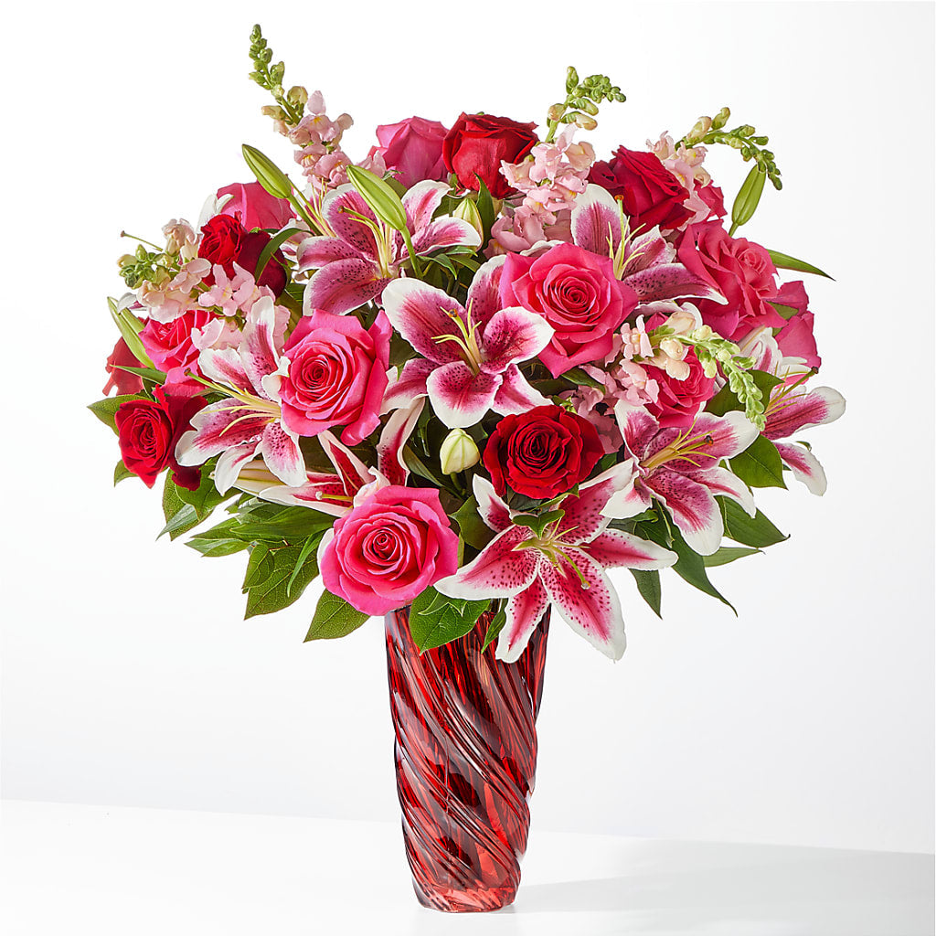 Always You Bouquet with Luxe Swirl Vase – Naugatuck Florist, Naugatuck CT