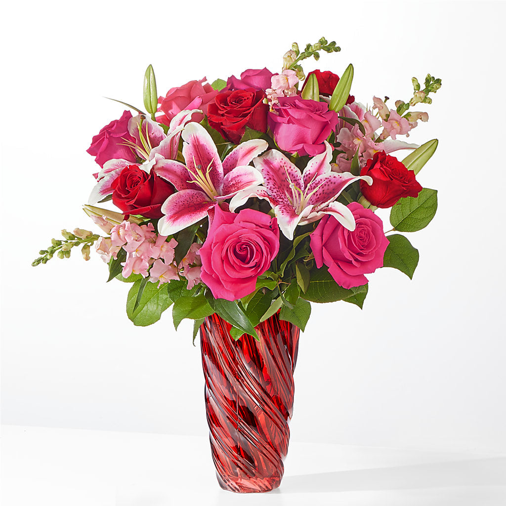 Always You Bouquet with Luxe Swirl Vase – Naugatuck Florist, Naugatuck CT