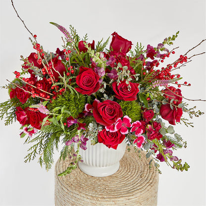 Big Red Bow Bouquet –  Naugatuck Florist, Naugatuck CT