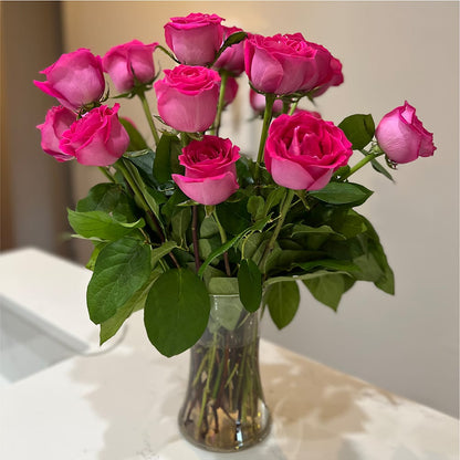 Long Stem Pink Rose Bouquet –  Naugatuck Florist, Naugatuck CT