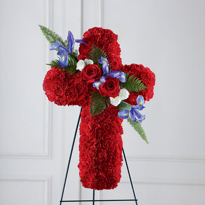 Faithful Hero Floral Cross –  Naugatuck Florist, Naugatuck CT