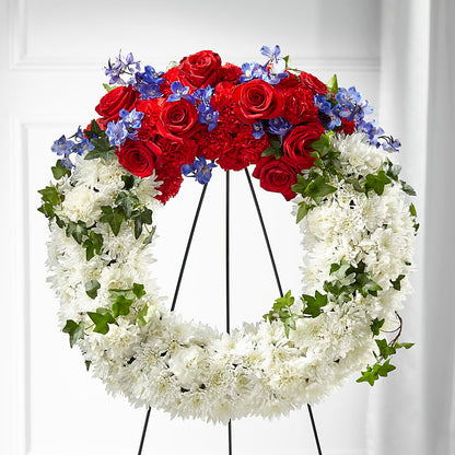 Patriotic Passion Wreath –  Naugatuck Florist, Naugatuck CT