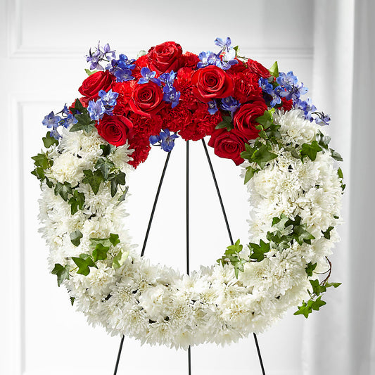 Patriotic Passion Wreath –  Naugatuck Florist, Naugatuck CT
