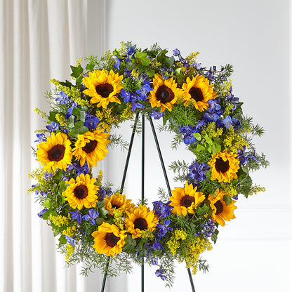 Bright Rays Wreath –  Naugatuck Florist, Naugatuck CT