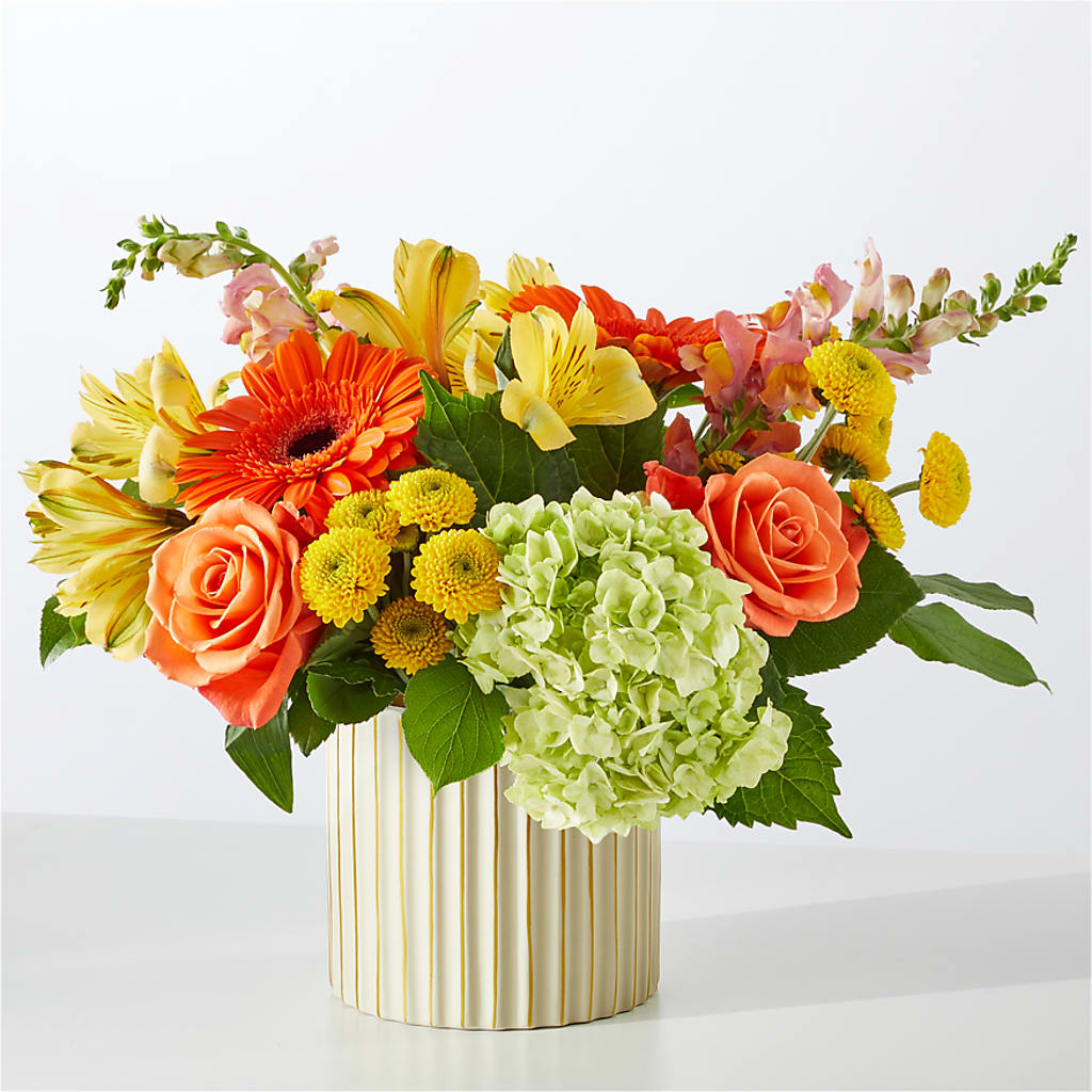 Autumn Sunshine Bouquet with Ivory Vase –  Naugatuck Florist, Naugatuck CT