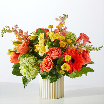 Autumn Sunshine Bouquet with Ivory Vase –  Naugatuck Florist, Naugatuck CT