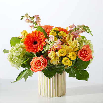 Autumn Sunshine Bouquet with Ivory Vase –  Naugatuck Florist, Naugatuck CT