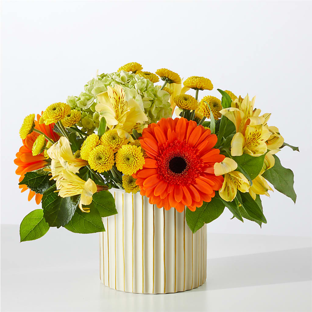 Autumn Sunshine Bouquet with Ivory Vase –  Naugatuck Florist, Naugatuck CT