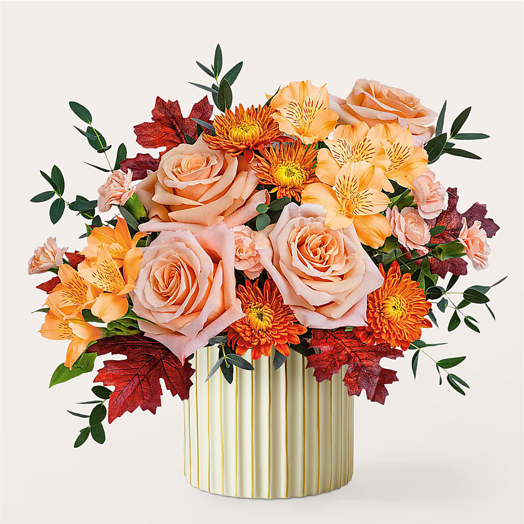 Spiced Latte Bouquet with Ivory Vase –  Naugatuck Florist, Naugatuck CT