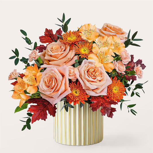 Spiced Latte Bouquet with Ivory Vase –  Naugatuck Florist, Naugatuck CT