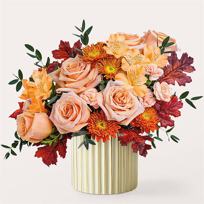 Spiced Latte Bouquet with Ivory Vase –  Naugatuck Florist, Naugatuck CT