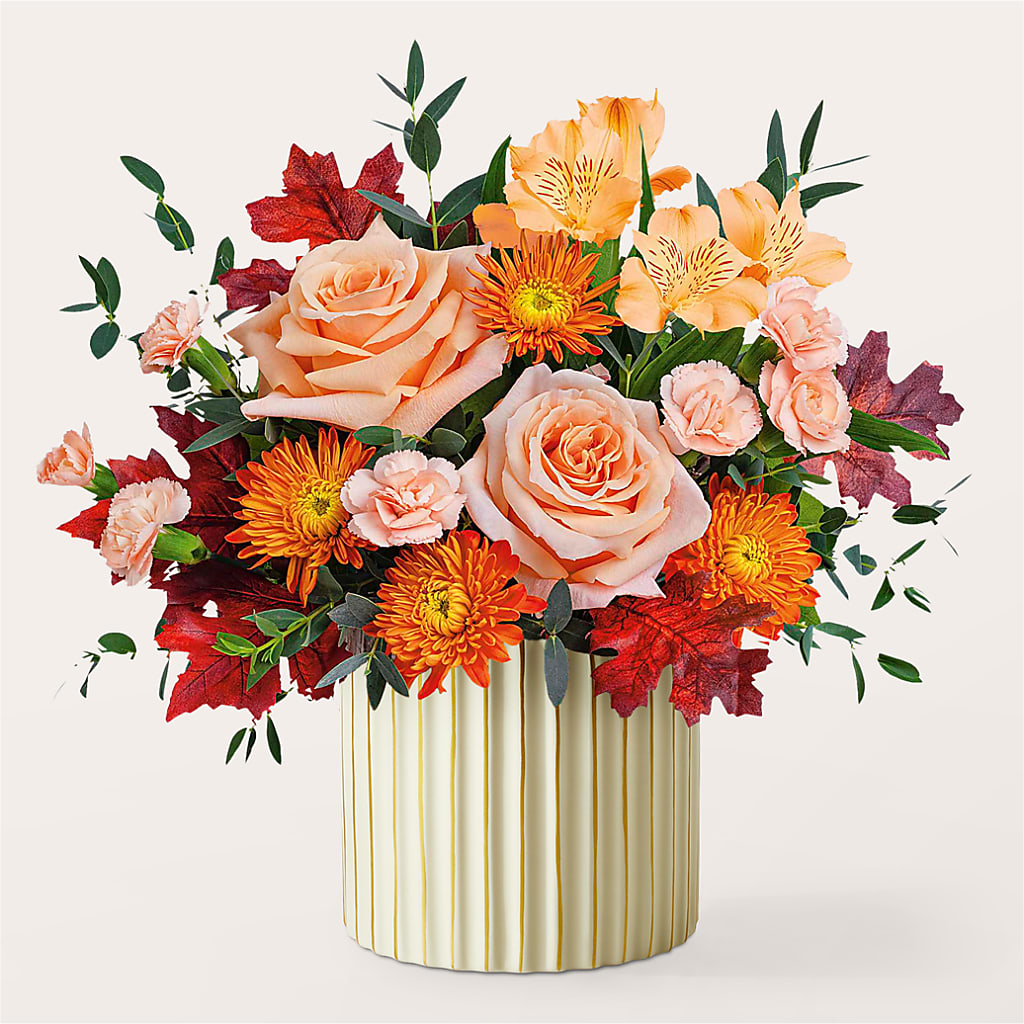 Spiced Latte Bouquet with Ivory Vase –  Naugatuck Florist, Naugatuck CT